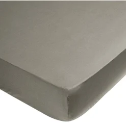 Drap housse uni gris foncé 1 personne 90x190cm