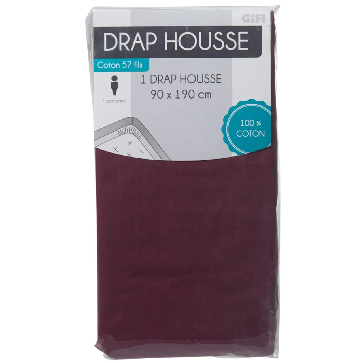 Drap housse violet 90x190 cm