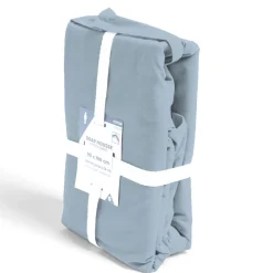 Drap housse 90x190cm 100% coton bleu chiné