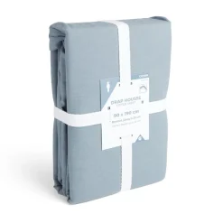 Drap housse 90x190cm 100% coton bleu chiné