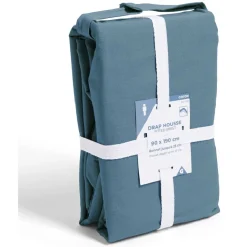 Drap housse 90x190cm 100% coton bleu marine