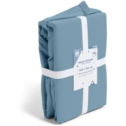 Drap housse 140x190cm 100% coton bleu chiné