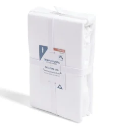 Drap housse 90x190cm 100% coton percale blanc