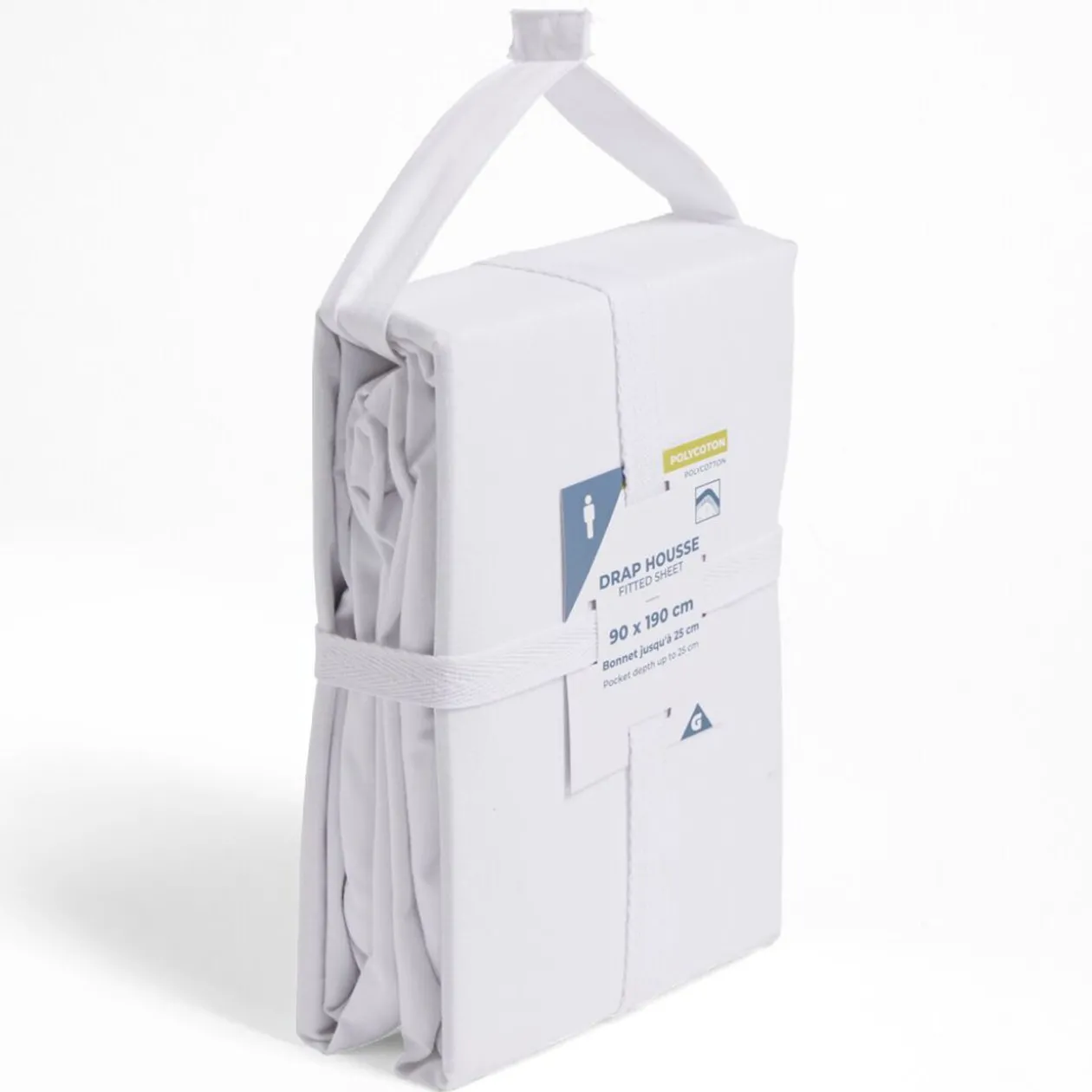 Drap housse 90x190cm polycoton blanc