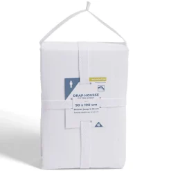 Drap housse 90x190cm polycoton blanc