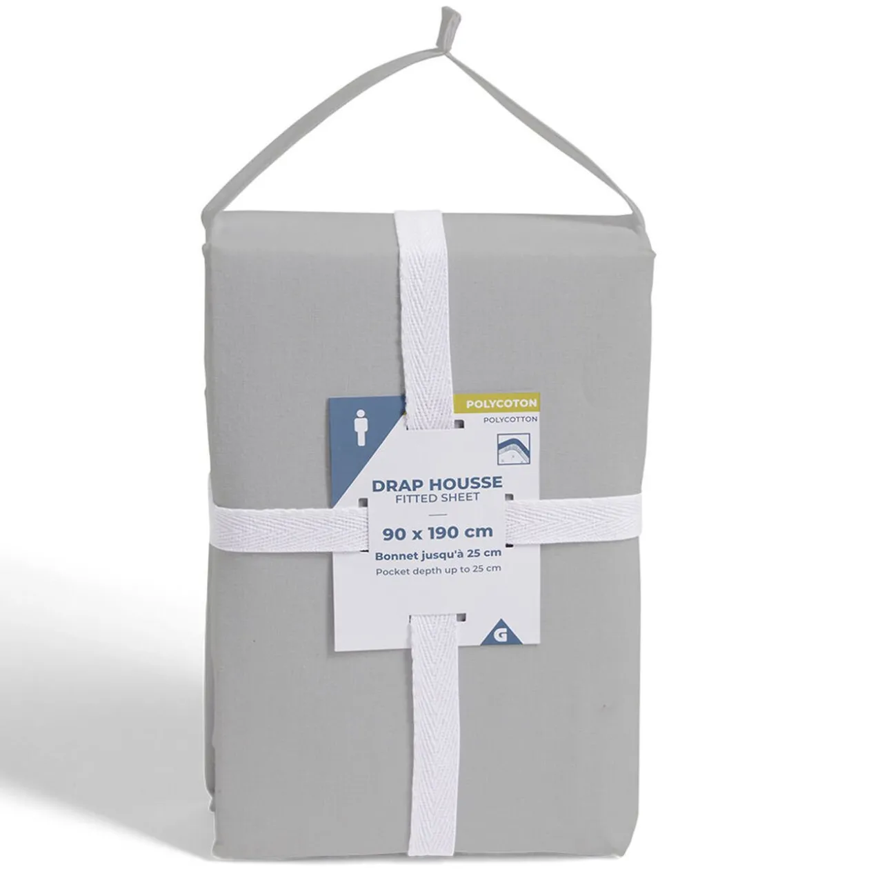 Drap housse 90x190cm polycoton blanc