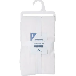 Drap plat blanc en coton