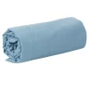Drap plat uni bleu gris 2 personnes
