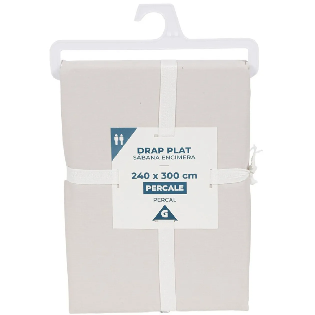 Drap plat uni coloré en percale 2 personnes 240x300 cm