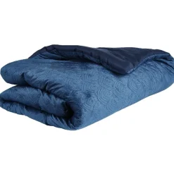 Édredon bleu nuit satin