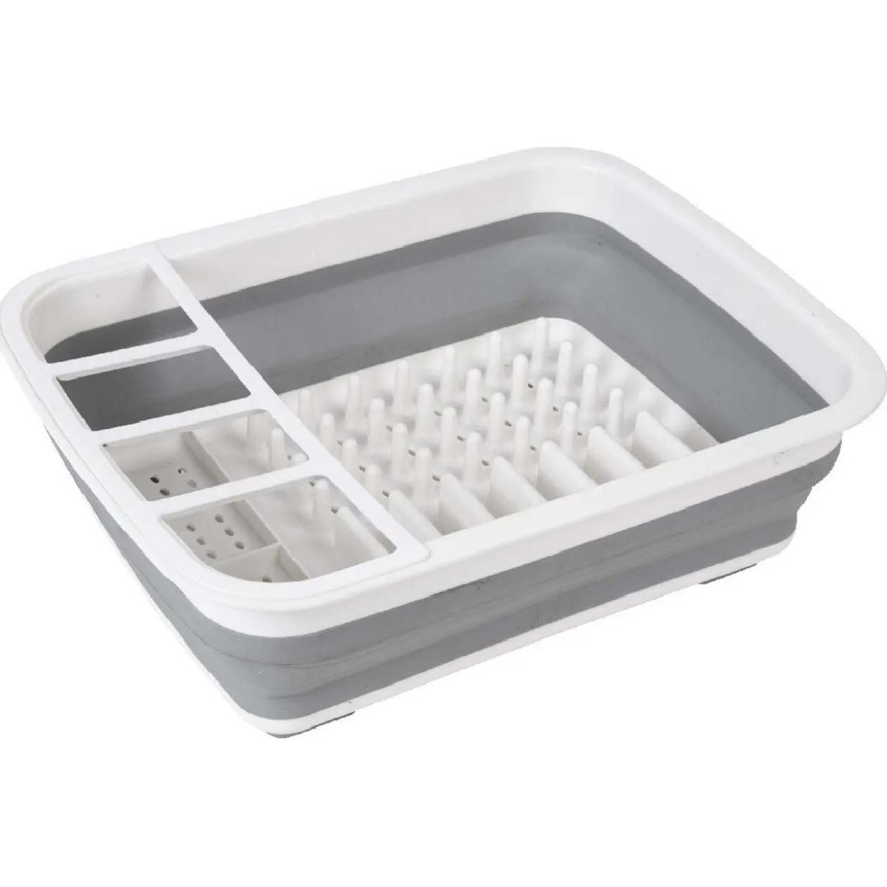 Egouttoir à vaisselle rétractable blanc gris