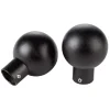 Embout boule noire mate pour tringle à rideau x2