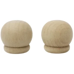 Embout de tringle anglais en bois certifié FSC® Naturel Ø20 mm x2