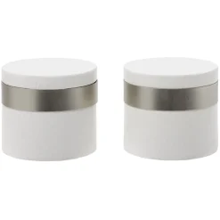 Embout de tringle en bois certifié FSC® Blanc bague métal Ø28 mm x2