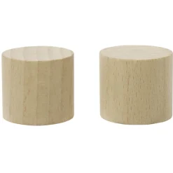Embout de tringle forme bouchon en bois certifié FSC® Naturel Ø20 mm x2