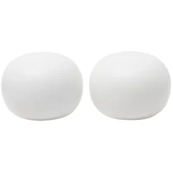 Embout de tringle forme galet en bois certifié FSC® blanc Ø28 mm x2