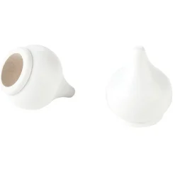 Embout pour tringle à rideaux x2 blanc bois