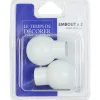 Embout pour tringle à rideaux x2 blanc aluminium