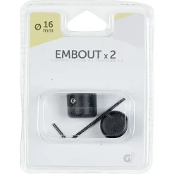Embout pour tringle à rideaux x2 noir aluminium