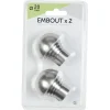 Embout pour tringle à rideaux x2 couleur métal nickel