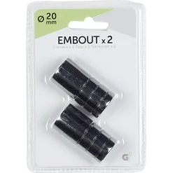 Embout pour tringle à rideaux x2 noir nickel