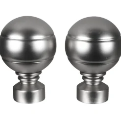 Embout pour tringle à rideaux x2 couleur métal nickel