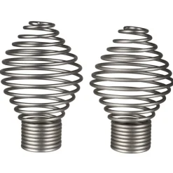 Embout pour tringle à rideaux x2 couleur métal nickel