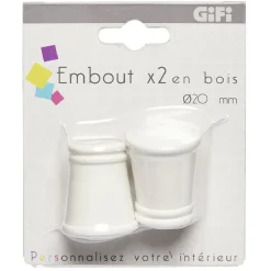 Embout pour tringle à rideaux en bois x 2