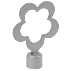 Embout tringle à rideau Ø16 mm métal forme fleur gris mat x2