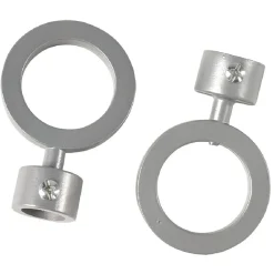 Embout tringle à rideau Ø16 mm métal forme ronde gris mat x2