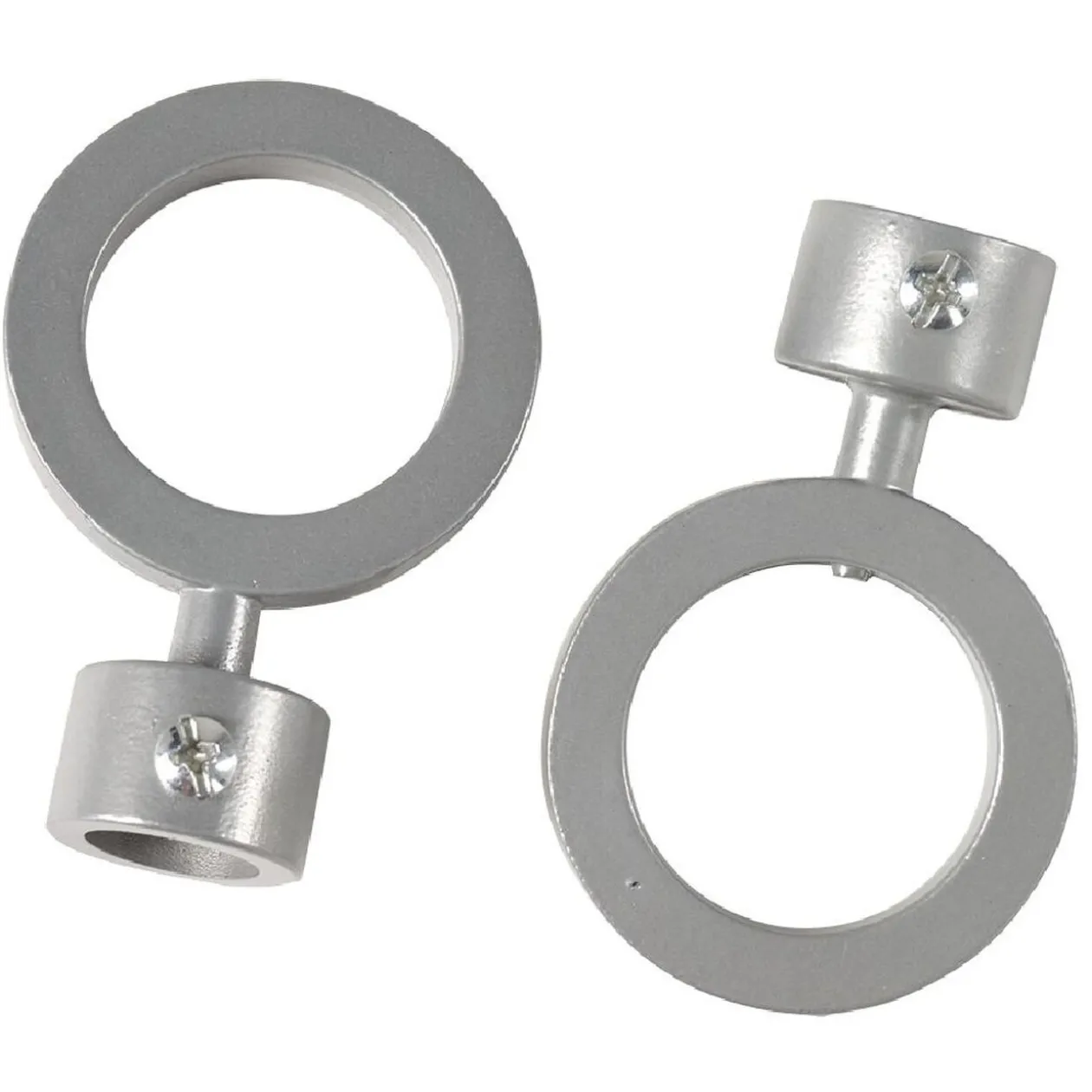 Embout tringle à rideau Ø16 mm métal forme ronde gris mat x2