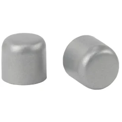 Embout tringle à rideau Ø16 mm métal forme ronde gris mat x2