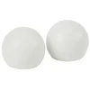 Embout tringle à rideau Ø16 mm métal forme boule blanc mat x2