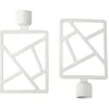 Embout tringle à rideau Ø16 mm métal forme géométrique blanc x2