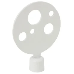 Embout tringle à rideau Ø16 mm métal forme ronde blanc mat x2