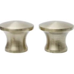 Embout tringle à rideau Ø20mm aluminium brossé x2