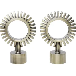 Embout tringle à rideau Ø20mm aluminium brossé x2