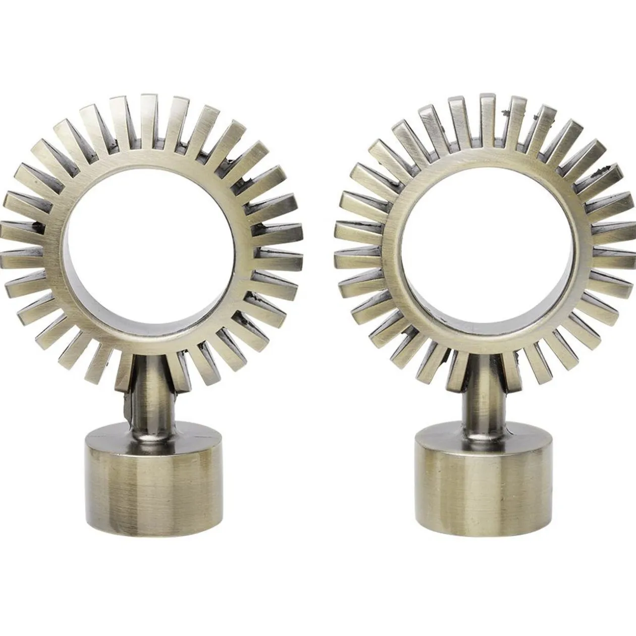 Embout tringle à rideau Ø20mm aluminium brossé x2