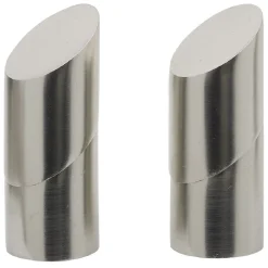 Embout tringle à rideau Ø20mm cylindre biseauté aluminium brossé x2