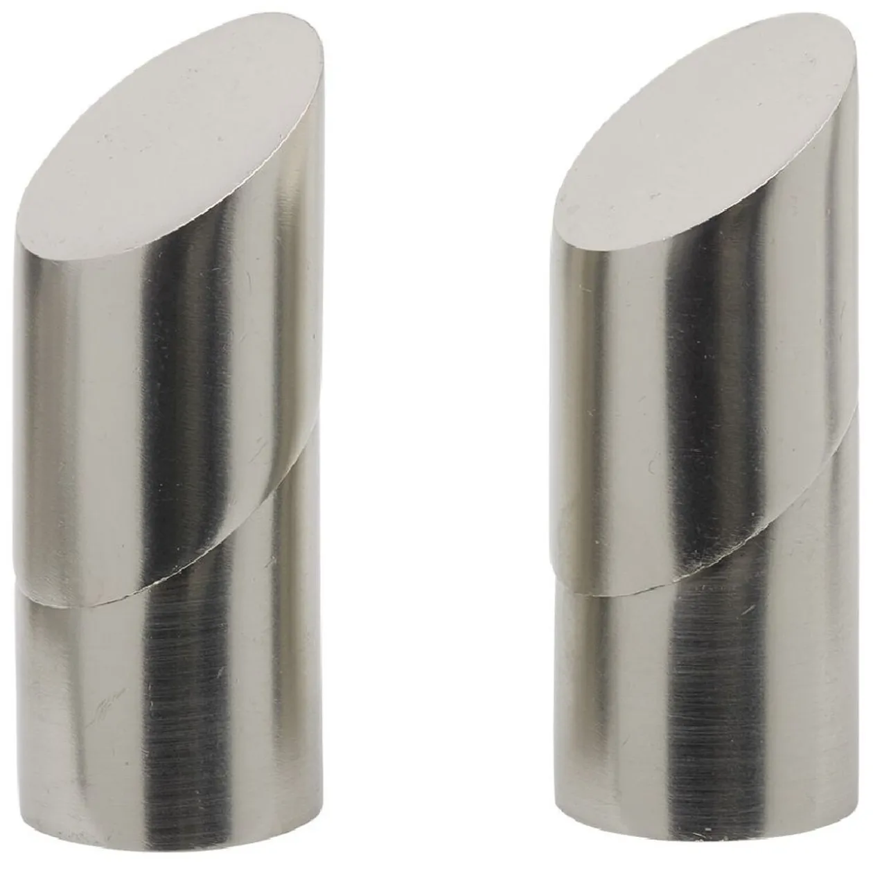 Embout tringle à rideau Ø20mm cylindre biseauté aluminium brossé x2