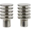 Embout tringle à rideau Ø20mm aluminium brossé x2