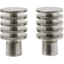 Embout tringle à rideau Ø20mm aluminium brossé x2