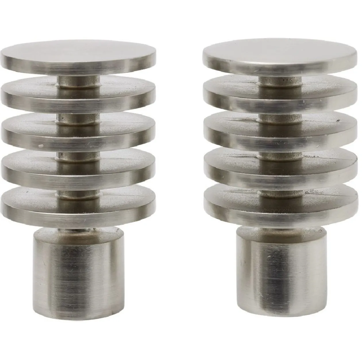 Embout tringle à rideau Ø20mm aluminium brossé x2