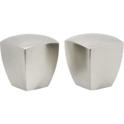 Embout tringle à rideau Ø20mm cubique aluminium brossé x2