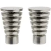 Embout tringle à rideau Ø28mm cône ajouré aluminium brossé x2