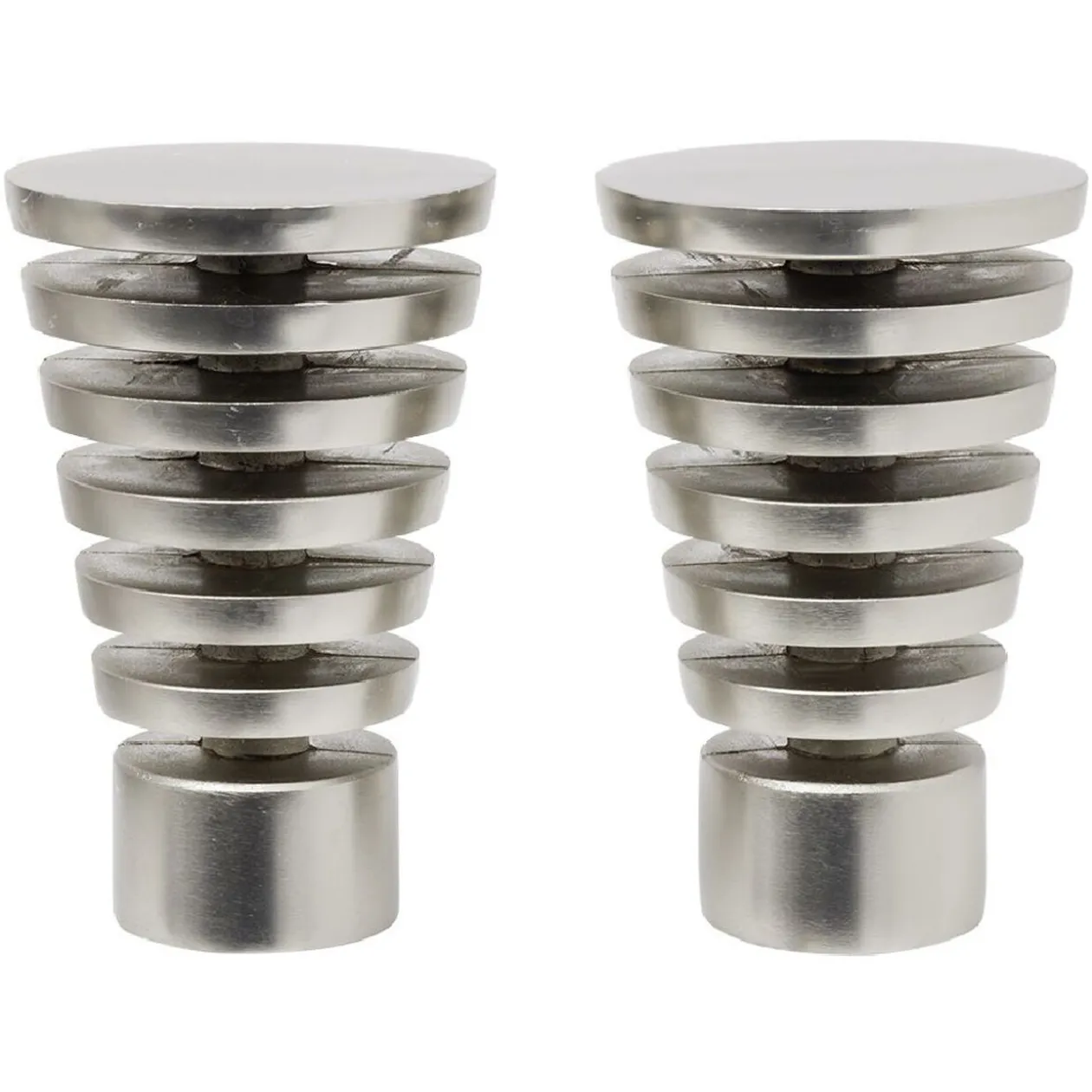 Embout tringle à rideau Ø28mm cône ajouré aluminium brossé x2