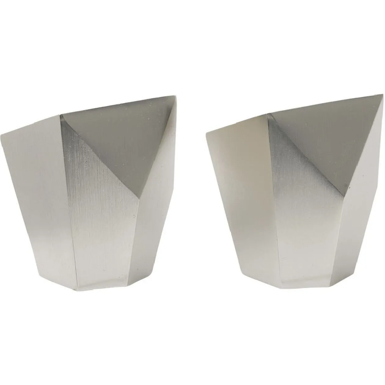 Embout tringle à rideau Ø28mm forme géométrique aluminium brossé x2