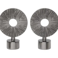 Embout tringle à rideau Ø20mm rond strié ajouré aluminium x2