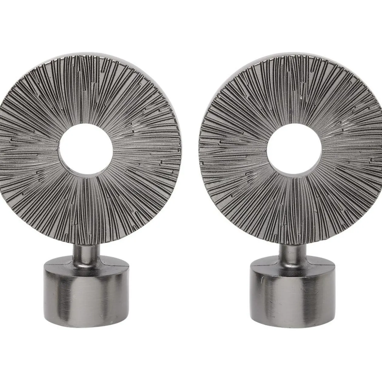 Embout tringle à rideau Ø20mm rond strié ajouré aluminium x2