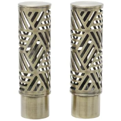 Embout tringle à rideau Ø20mm cylindrique aluminium laiton brossé x2